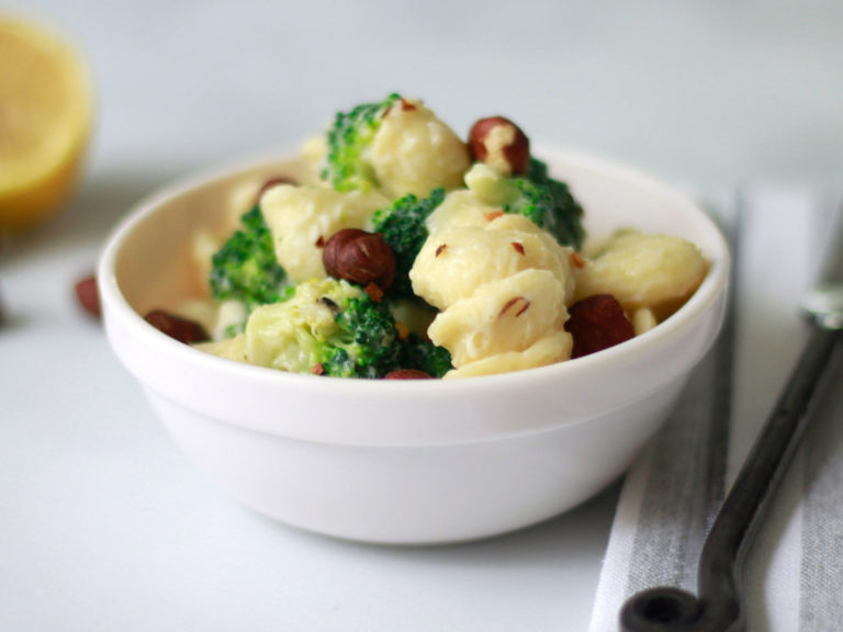 Broccoli with Parsnips, Hazelnuts and Orecchiette