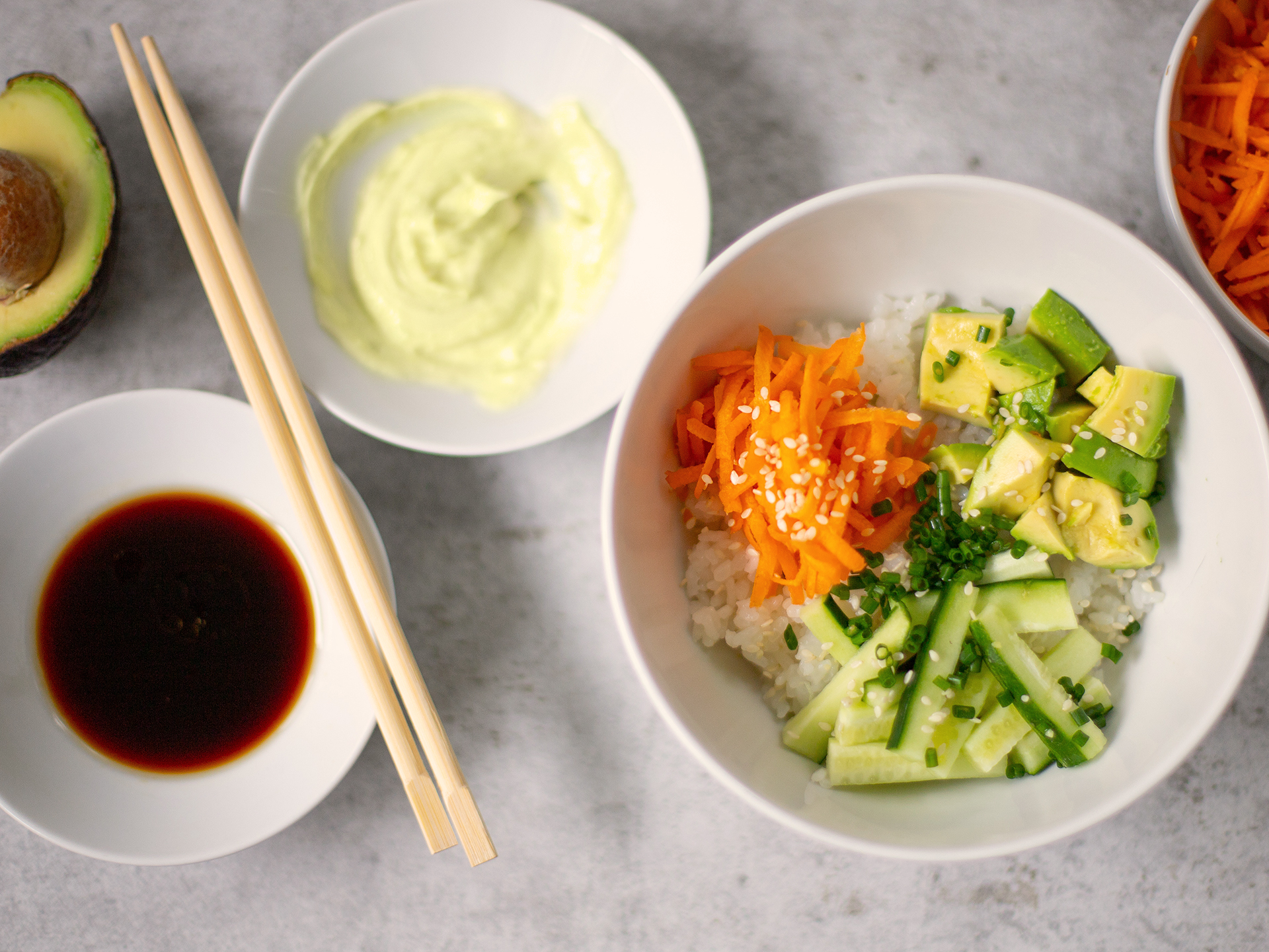Vegan Cucumber Avocado Sushi Bowl